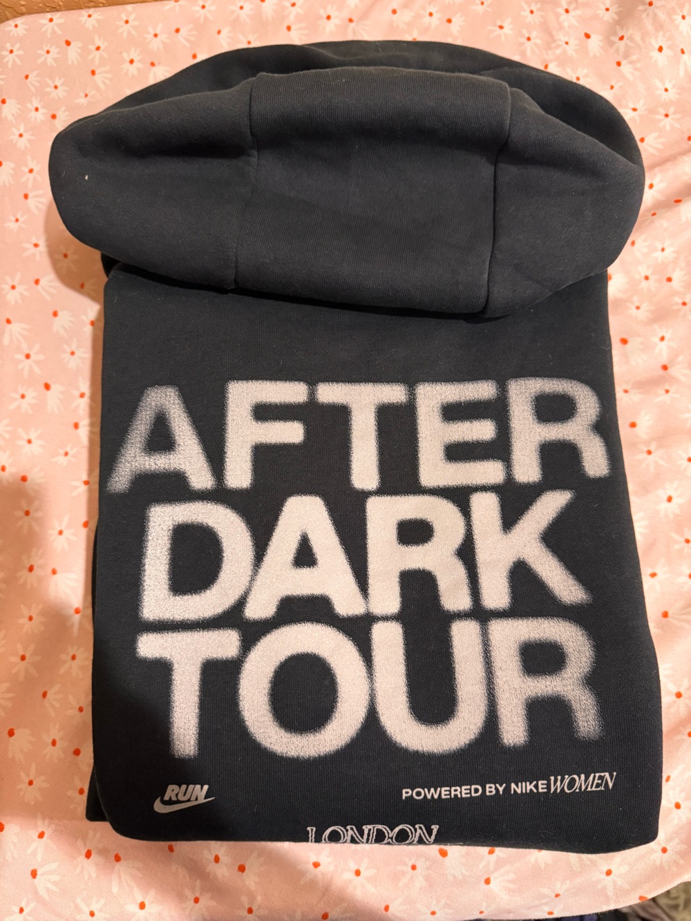 Nike Black Hoodie with Bold White AFTER DARK TOUR Print